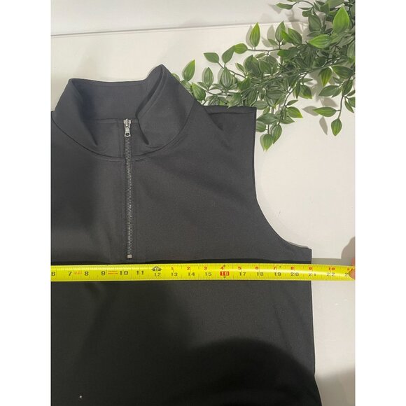 Kenneth Cole Black Sleeveless Zip Front Mock Neck Top XL Polyester Blend - Picture 11 of 11